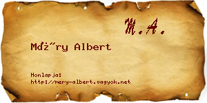 Méry Albert névjegykártya